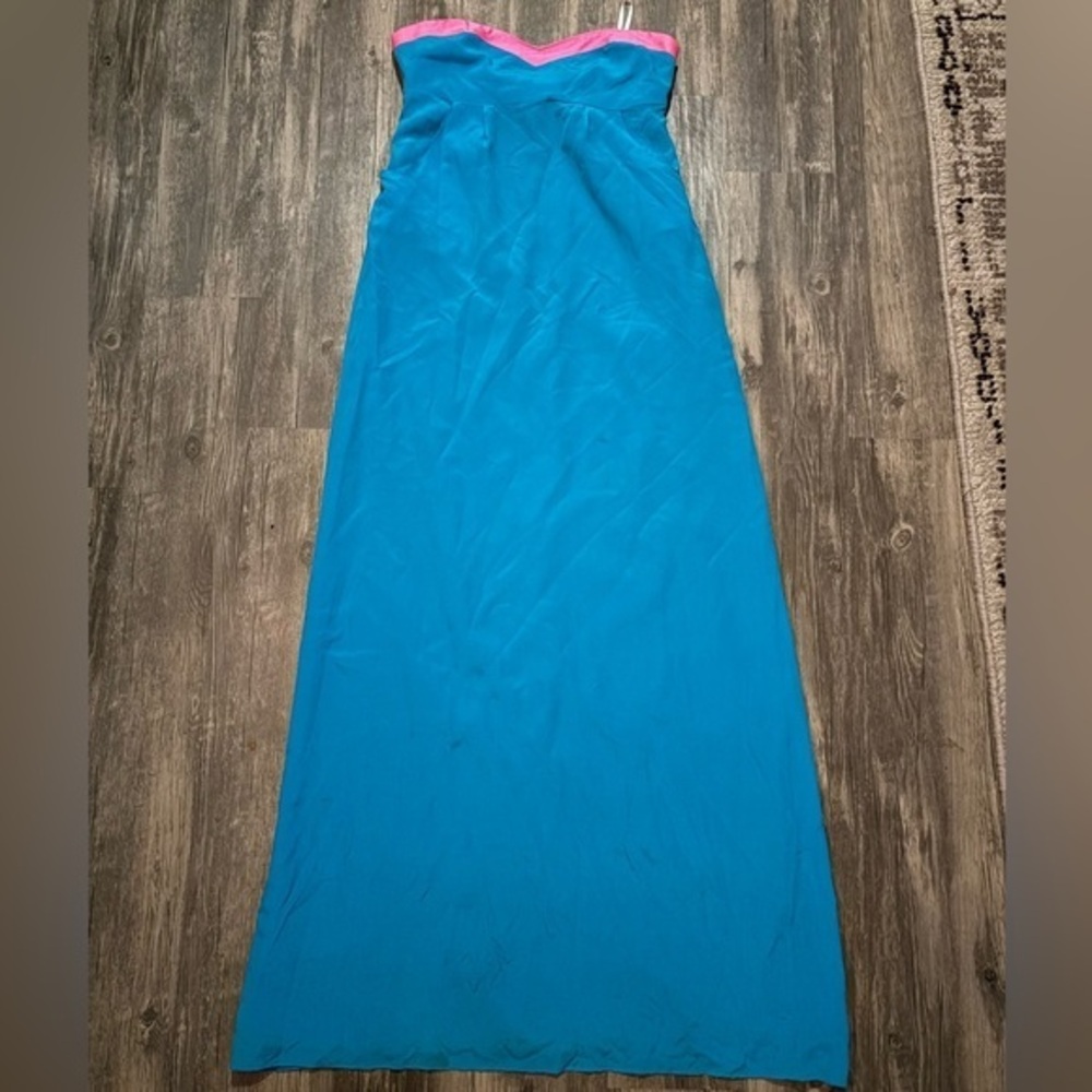 By SMITH NEWYORK -  blue and Pink Dress size 4 
100 silk